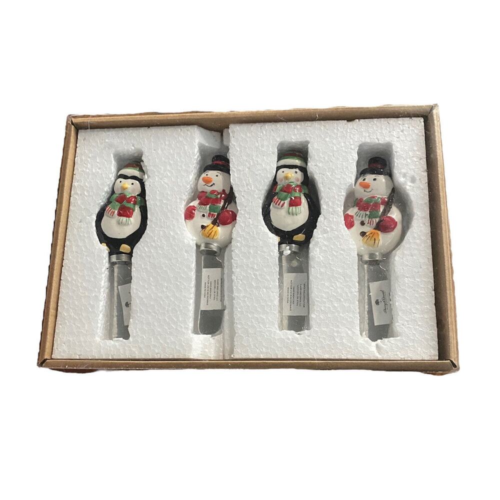 New Harry And David Christmas Spreaders Cheese Jam Charcuterie Snowman Penguin